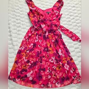 Express Dress Strapless Sz 10Floral Pink Black Multi Party Women’s Spring